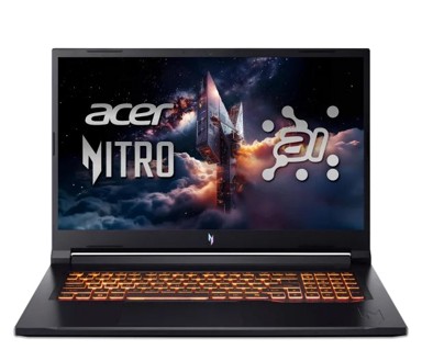 ACER Laptop Nitro V17 AI / AMD Ryzen 5 240, 17.3", 1920 x 1080, 32 GB RAM, 512 GB SSD, FreeDOS, crna